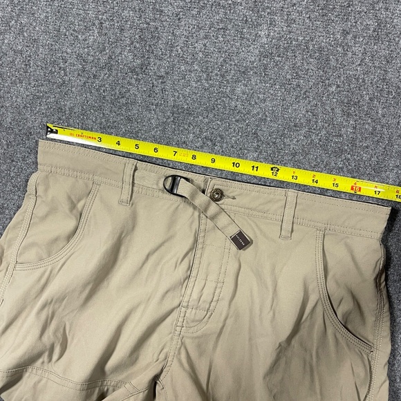 Prana Stretch Zion Straight Pants Hiking Belted Roll Up Mens 34x36 Beige 0915 - Picture 8 of 13